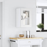 Kitchen Wall Cabinet with Glass Door Kalmar White Engineered Wood 853527
