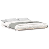 Bed Frame White 200 x 220 cm Solid Pine Wood 873140