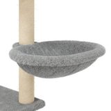 Cat Tree with Sisal Scratching Posts Light Grey 153 cm 172116