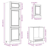 7 Piece Kitchen Cabinet Set Porto Concrete Grey Engineered Wood 3314785