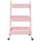 Storage Trolley 3-Tier Pink 42x41.5x77 cm Steel 4012383