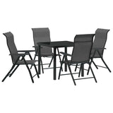 Garden Dining Set 5 pcs Grey Powder-Coated Steel 3379276