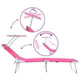 Sun Lounger Folding 2 pcs Pink 58 x 188 x 77cm Polyester 42003066