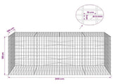 Gabion with 5 mm Wire and 5x10 cm Mesh 200x100x100 cm 3464830
