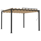 Gazebo with Louvered Roof 3x3 m Taupe Fabric and Aluminium 313925