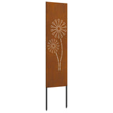 Garden Privacy Screen Rusty 32 x 140 cm Weathering Steel 876237