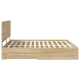 Bed Frame with Drawer Sonoma Oak 180 x 200 cm Engineered Wood 3412751