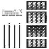 Garden Gate Black 100x175 cm Steel Cross Design 4101002