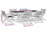 7 Piece Garden Dining Set 180x90x75 cm Solid Wood Acacia 3321528