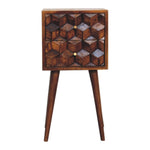 Mini Chestnut Cube 2 Drawer Bedside IN3288