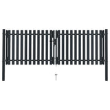 Double Door Fence Gate Steel 300x125 cm Anthracite 146352