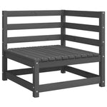 Garden Corner Sofas 2 pcs Grey Solid Wood Pine 805677