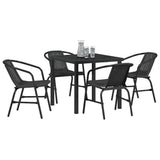 Garden Dining Set 5 pcs Black Powder-Coated Steel 3379381