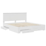 Bed Frame with Headboard White 180 x 200 cm Engineered Wood 3411271