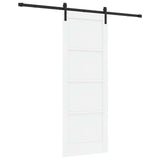 Sliding Door 78 x 211 cm Engineered Wood White and Black 3449980