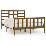 ZNTS Bed Frame without Mattress Honey Brown 150x200 cm King Size Solid Wood 3107621