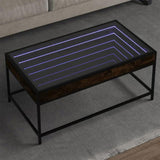 Coffee Table with Infinity LED Smoked Oak 90x50x41 cm 847689