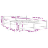 Bed Frame without Mattress Solid Wood 160x200 cm 815054