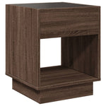 ZNTS Bedside Table with Infinity LED Brown Oak 40x40x50 cm 3284083