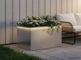 Garden Planter with LED Silver 40 x 60 x 40 cm Stainless Steel 8008148