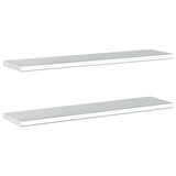 ZNTS Wall Shelves 2 pcs 100x23.5x3 cm Silver Stainless Steel 30280