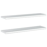 Wall Shelves 2 pcs 100x23.5 cm Silver Stainless Steel 30280