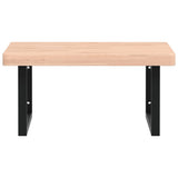 Basin Shelf Wall Mounted Steel and Solid Wood Beech 3302505