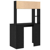 Desk with Shelf Black Oak 91 x 50 x 149 cm Engineered Wood 869259
