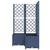 Garden Planter with Trellis Blue Grey 80x80x136 cm PP 318255
