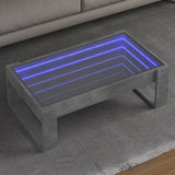 ZNTS Coffee Table with Infinity LED Concrete Grey 90x53x30 cm 847640