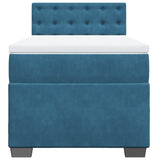 Box Spring Bed with Mattress Dark Blue 80x200 cm Velvet 3286178