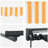 Retractable Awning Manual Yellow and White 300x250 cm Fabric 3329927