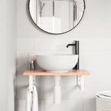 Basin Shelf Wall Mounted Steel and Solid Wood Oak 3302560