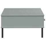 Coffee Table with Metal Legs Grey Solid Wood Pine OSLO 351037