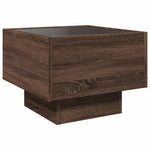 ZNTS Side Table with LED Brown Oak 40x40x30 cm Engineered Wood 847503