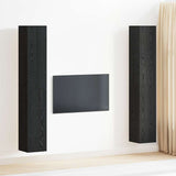 TV Cabinet Set Wall-mounted 4 pcs Black oak 30.5 x 30 x 90 cm 3393568