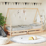 Kids Bed Frame with Drawers 90x200 cm Solid Wood Pine 834468