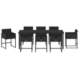Garden Dining Set 9 pcs Black Poly Rattan 3380720