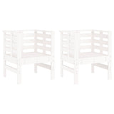 Garden Chairs 2 pcs White 61.5x53x71 cm Solid Wood Pine 825129