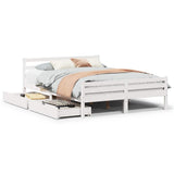 Bed Frame without Mattress White 135x190 cm Double Solid Wood Pine 3301601