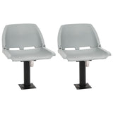 4 Piece Foldable Boat Seat Set No Pillow Grey 48x51x41 cm 3284276