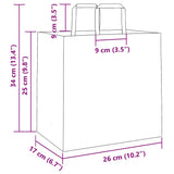 Paper Bags 250 pcs with Handles Black 26x17x25 cm 4101871