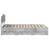 Bed Frame with Drawer Concrete Grey 120 x 200 cm Engineer Wood 3413022