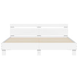 Bed Frame with LED without Mattress White 200x200 cm 3207518