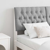 Upholstered Headboard Light Grey 140 cm Solid Pine Wood 879343