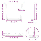 Dining Table Legs V-Shape 2 pcs White 80x cm Steel 4012649