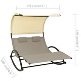 Sun Lounger Taupe and Cream Textilene, Steel Large 310549