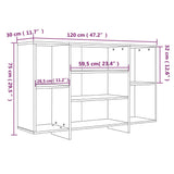 ZNTS Sideboard Concrete Grey 120x30x75 cm Engineered Wood 809624