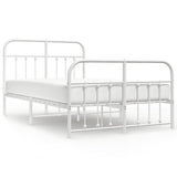 Bed Frame White Powder-coated steel Double Bed Frame 352643
