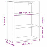 Hanging Wall Cabinet Wall-mounted Black Oak 69.5 x 32.5 x 90 cm 862794